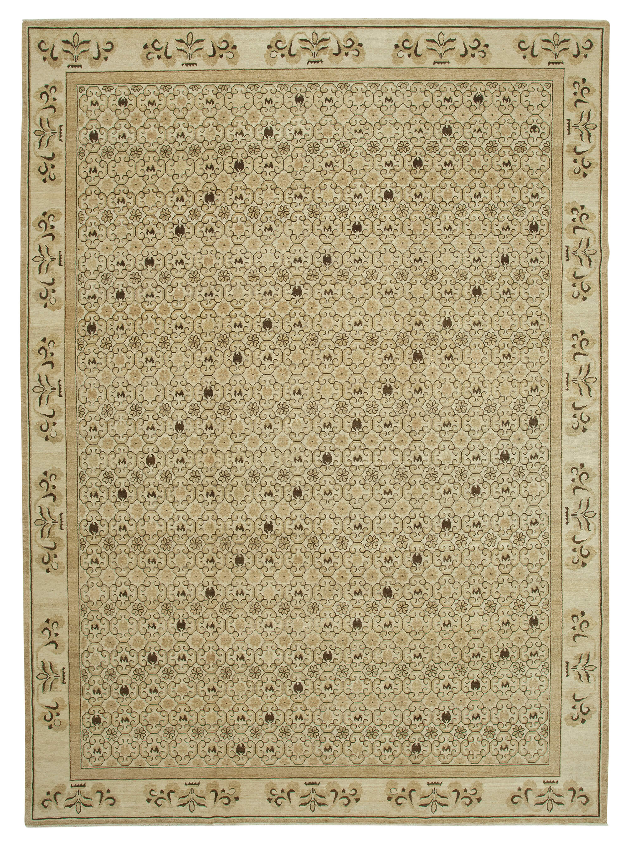 10x14 Beige Oushak Rug - 33460