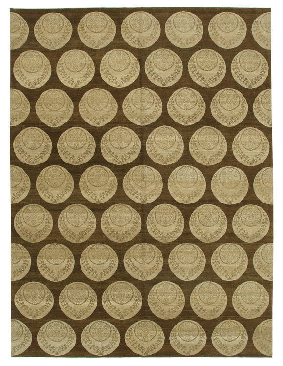 9x12 Hand-Knotted Wool Oushak Rug - 33540
