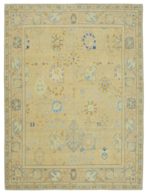9x12 Beige Oushak Rug - 33594