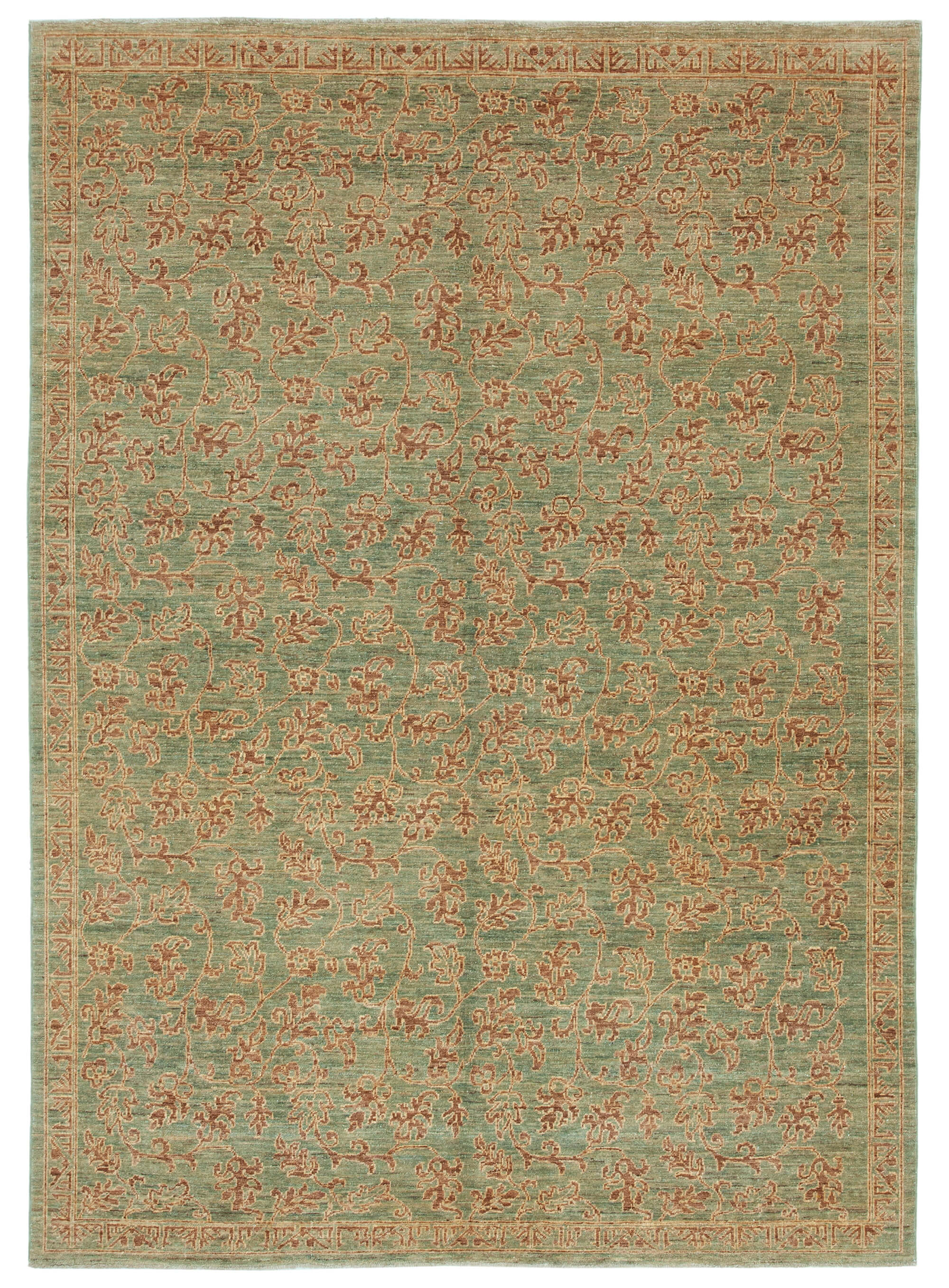 6x9 Green Oushak Rug - 33611