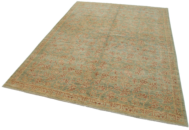 6x9 Green Oushak Rug - 33611