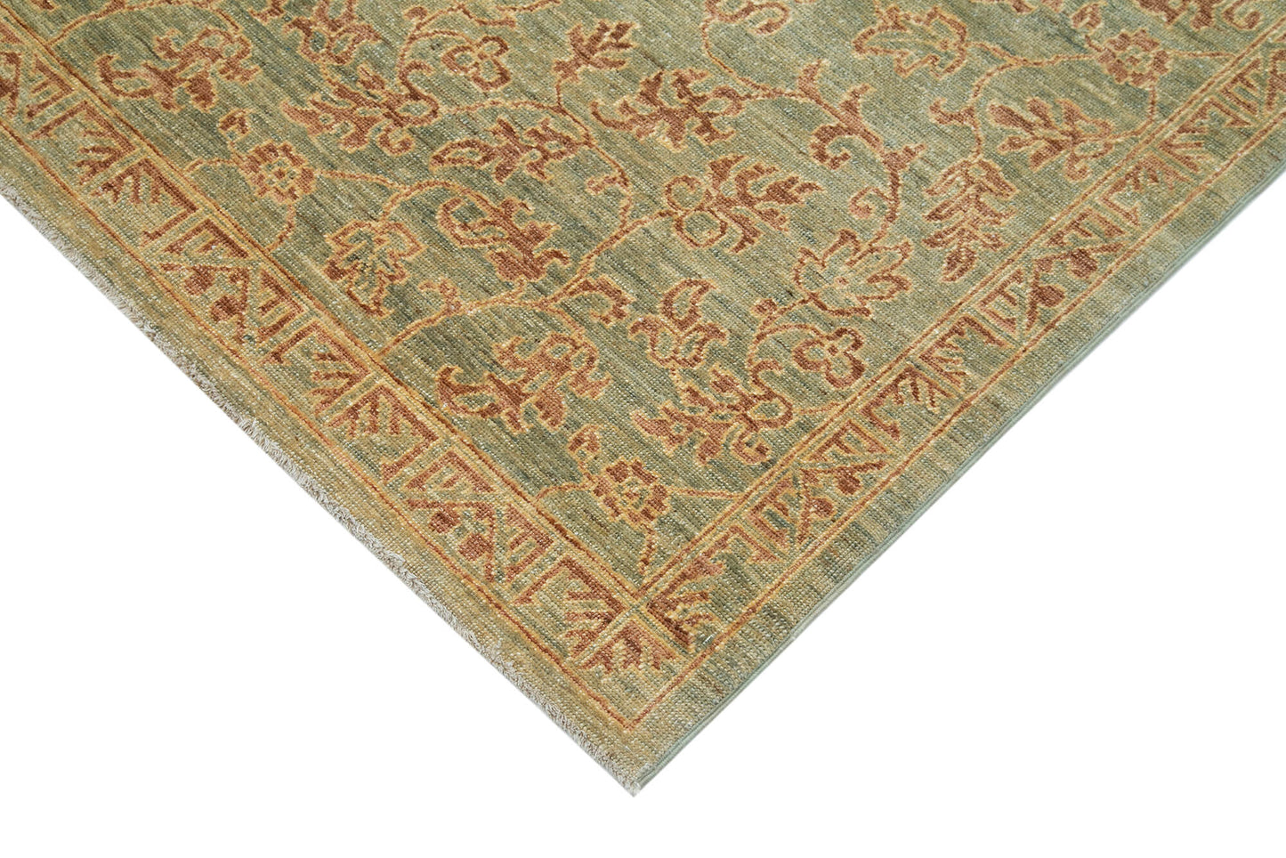 6x9 Green Oushak Rug - 33611