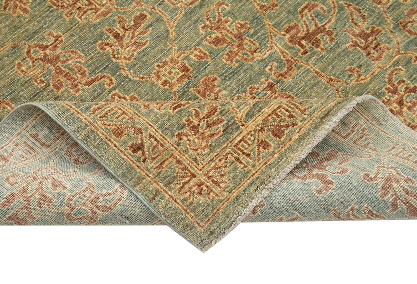 6x9 Green Oushak Rug - 33611