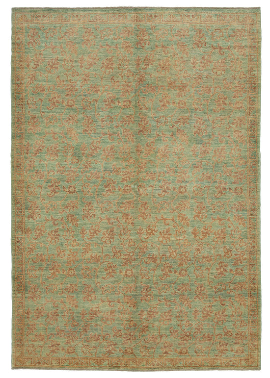 6x9 Green Oushak Rug - 33612