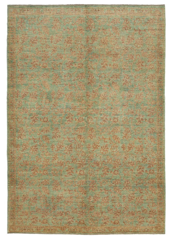 6x9 Green Oushak Rug - 33612