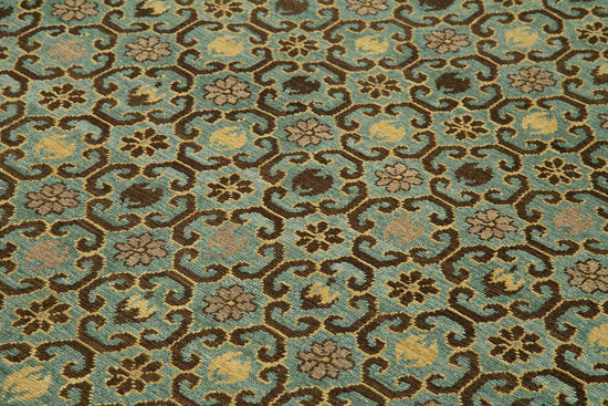 6x8 Turquoise Oushak Rug - 33624