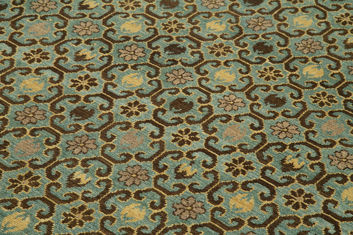 6x8 Turquoise Oushak Rug - 33624
