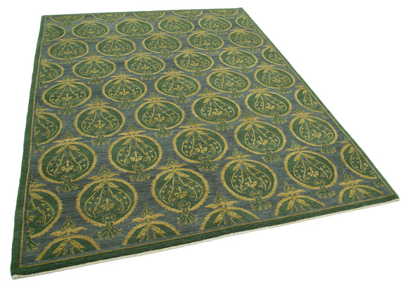 6x8 Green Oushak Rug - 33626