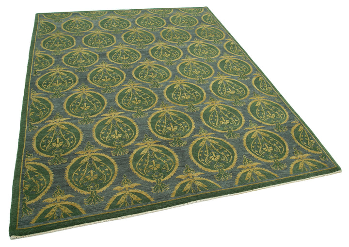 6x8 Green Oushak Rug - 33626
