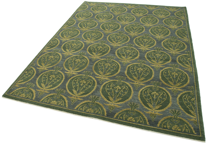 6x8 Green Oushak Rug - 33626