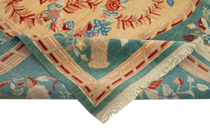 7x7 Turquoise Oushak Rug - 33667