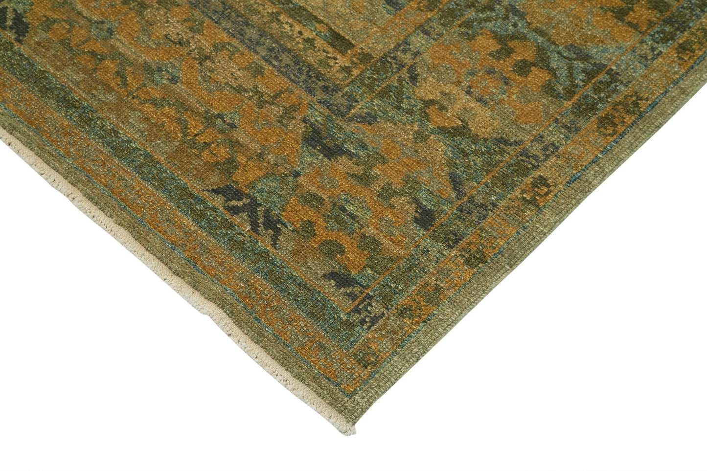 9x12 Green Geometric Oushak Rug - 33680
