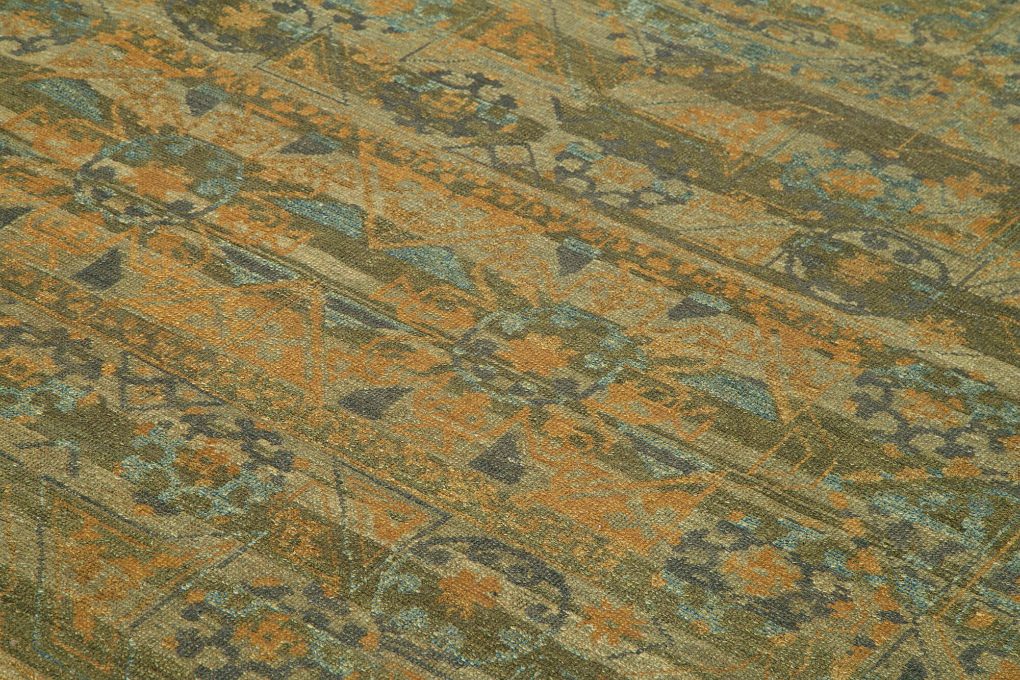 9x12 Green Geometric Oushak Rug - 33680