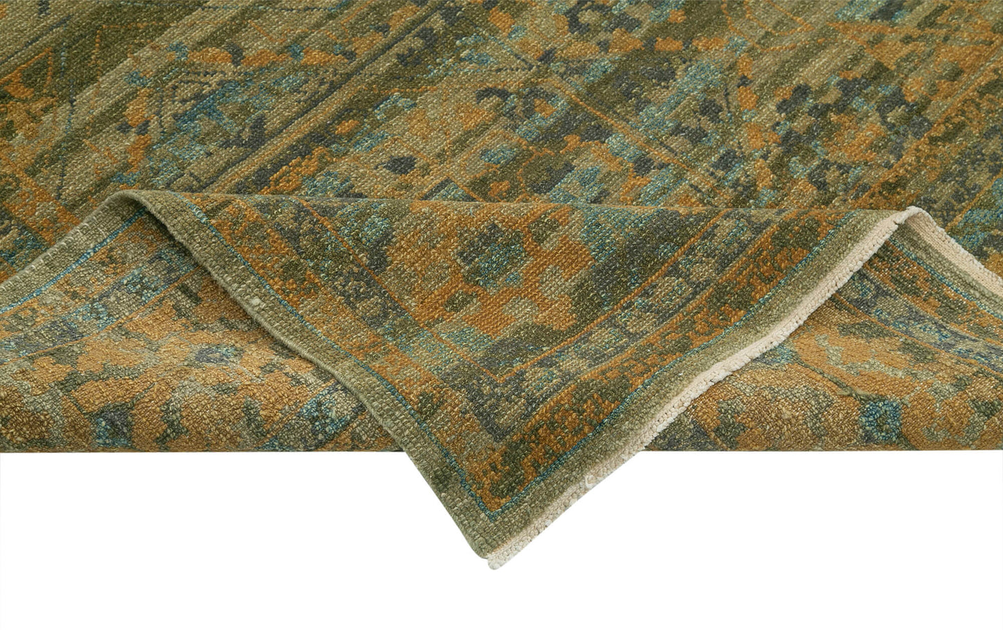 9x12 Green Geometric Oushak Rug - 33680