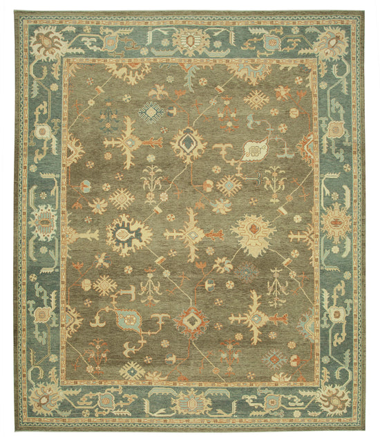 11x13 Hand-Knotted Wool Oushak Rug - 33712