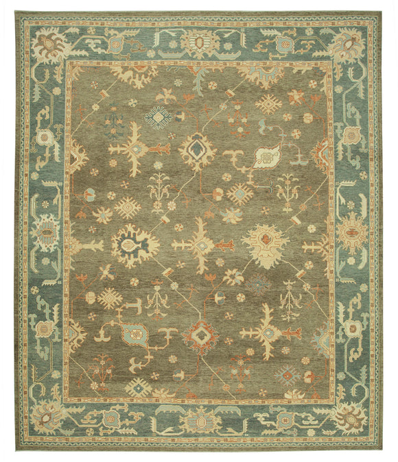 11x13 Hand-Knotted Wool Oushak Rug - 33712