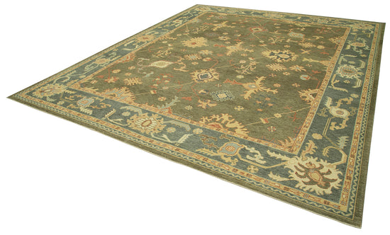 11x13 Hand-Knotted Wool Oushak Rug - 33712