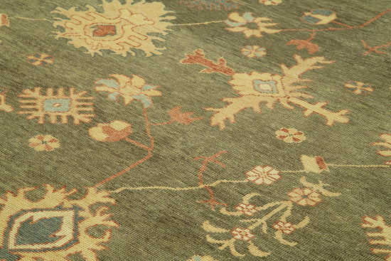 11x13 Hand-Knotted Wool Oushak Rug - 33712