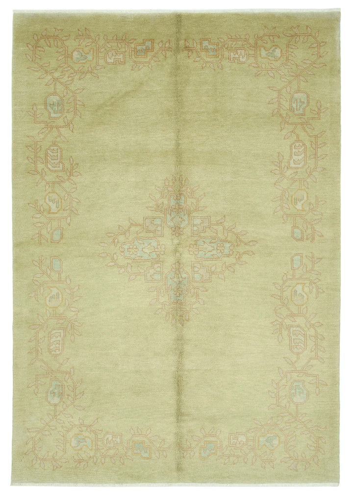 6x9 Green Oushak Rug - 33844