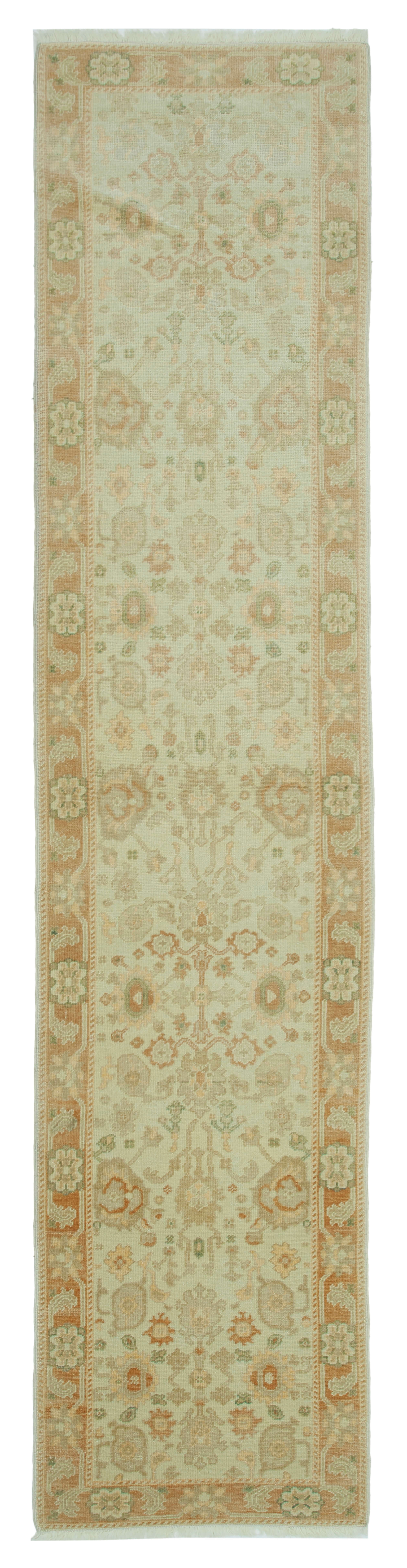 3x12 Beige Oushak Runner Rug - 33886