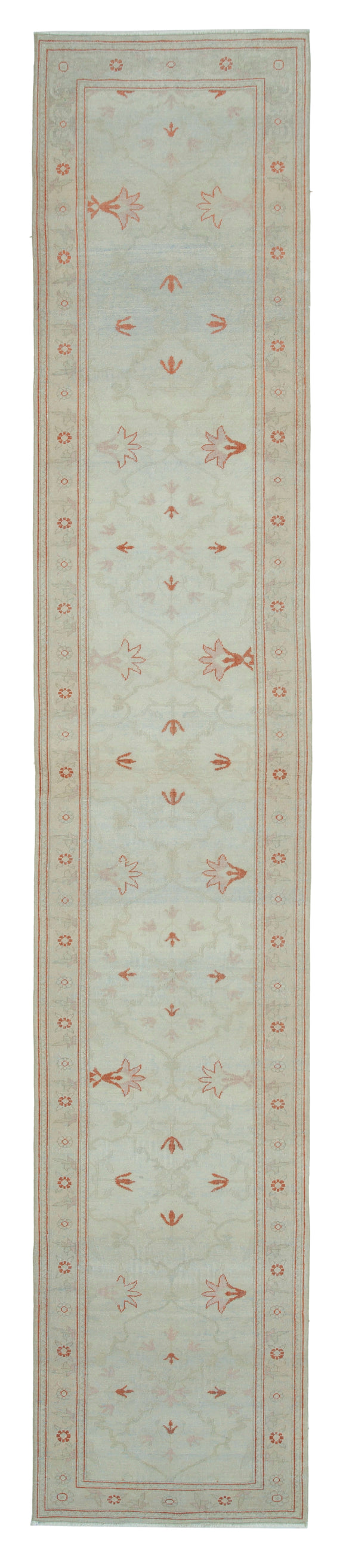2x14 Beige Oushak Runner Rug - 33889