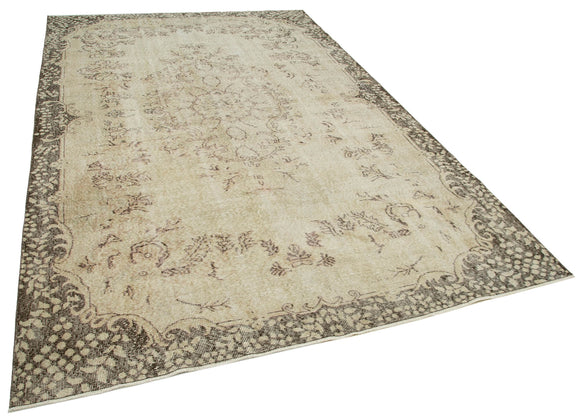 7x11 Beige Turkish Vintage Area Rug - 33938