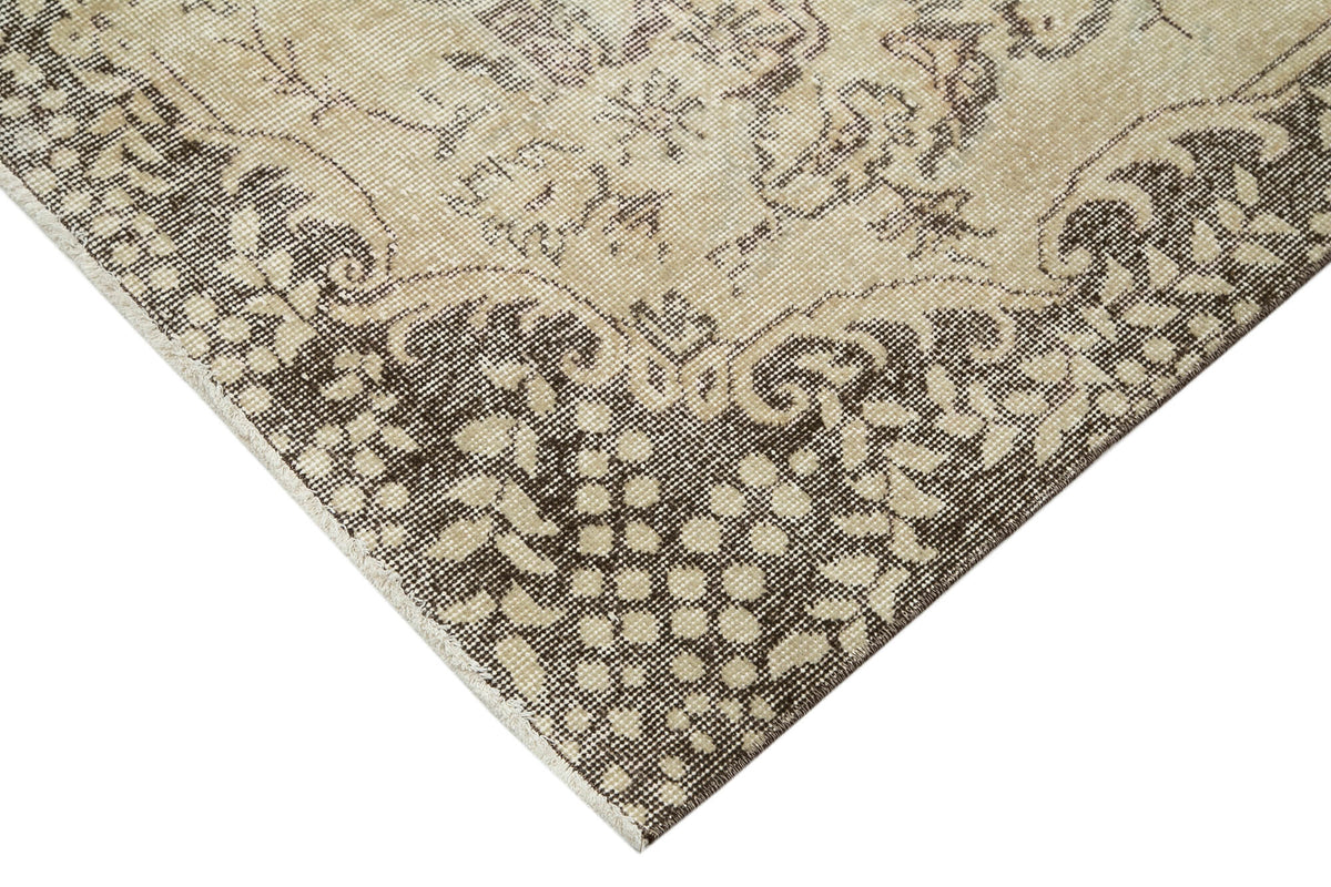 7x11 Beige Turkish Vintage Area Rug - 33938