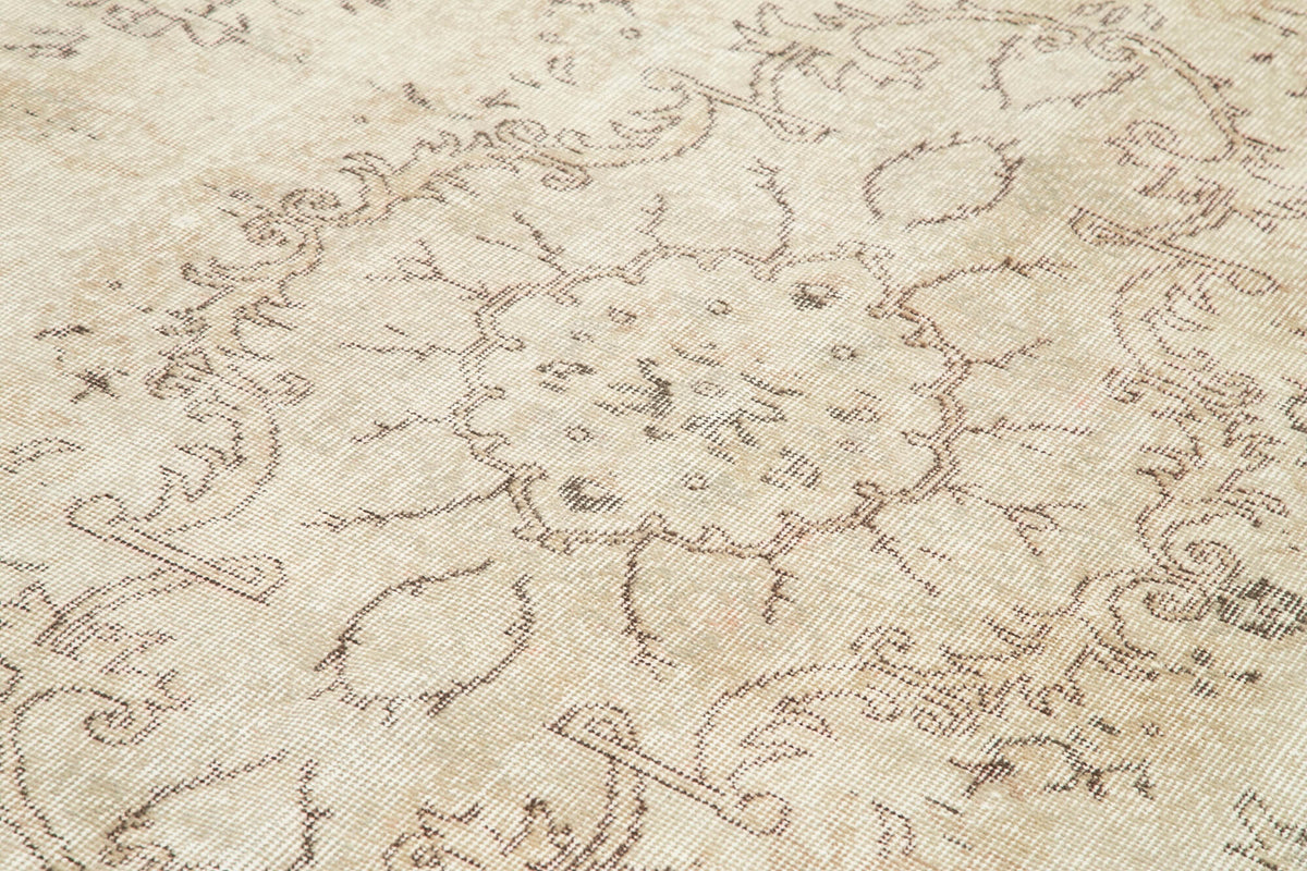 7x11 Beige Turkish Vintage Area Rug - 33938