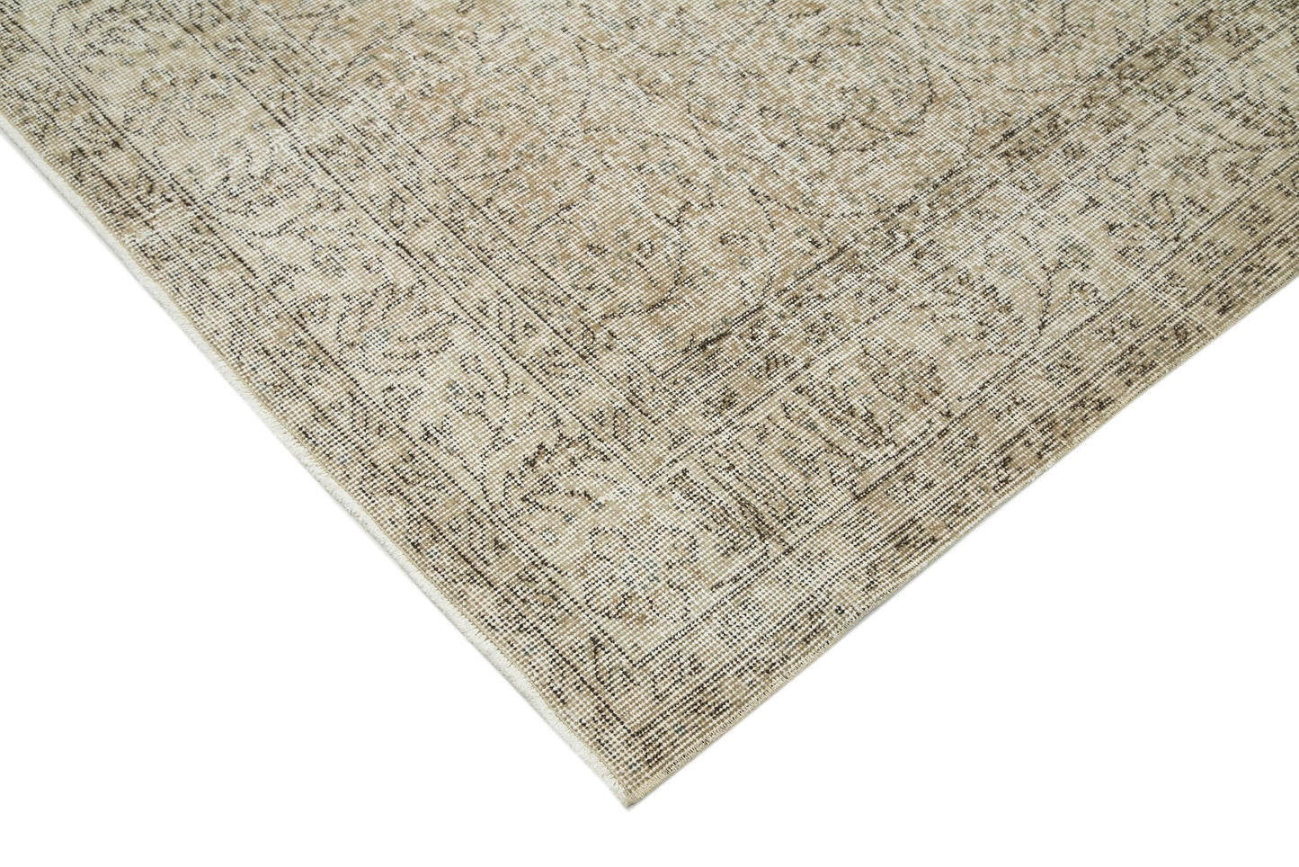 7x10 Beige Turkish Vintage Area Rug - 33978