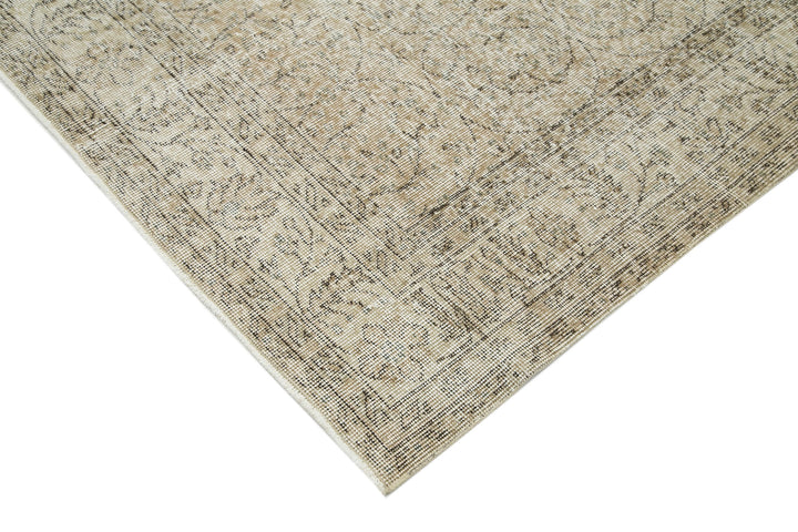 7x10 Beige Turkish Vintage Area Rug - 33978