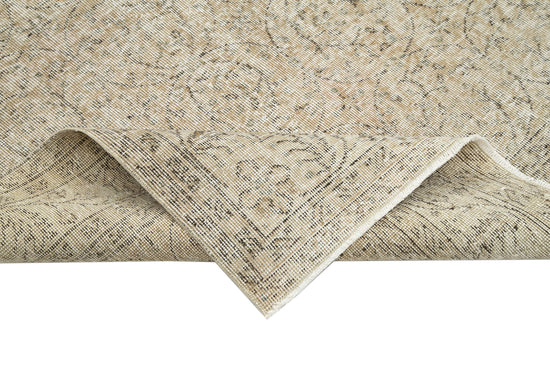 7x10 Beige Turkish Vintage Area Rug - 33978