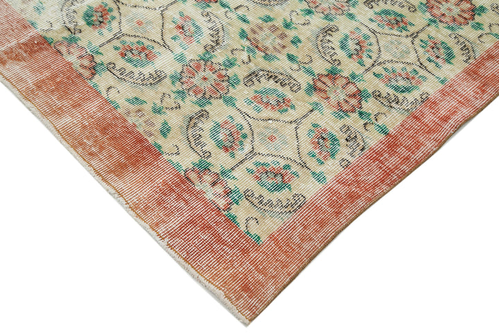 7x10 Green Turkish Vintage Area Rug - 34012