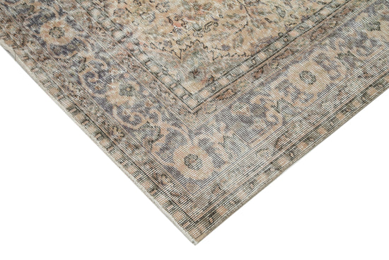 7x10 Beige Turkish Vintage Area Rug - 34021