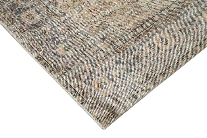 7x10 Beige Turkish Vintage Area Rug - 34021