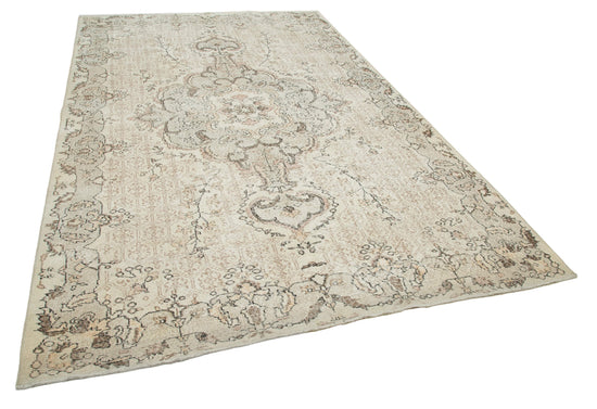 7x11 Beige Turkish Vintage Area Rug - 34034