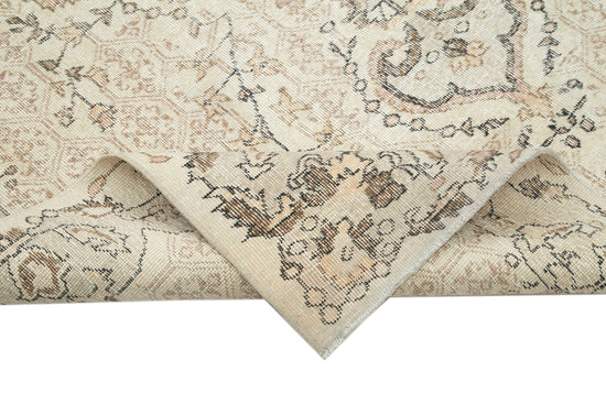 7x11 Beige Turkish Vintage Area Rug - 34034