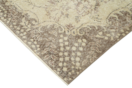7x10 Beige Turkish Vintage Area Rug - 34128