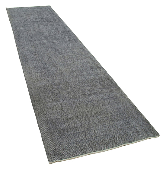 3x12 Grey Overdyed Runner Rug - 34186