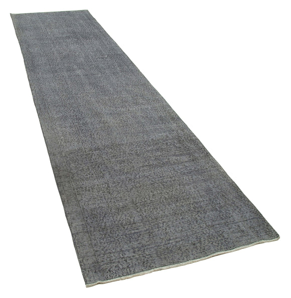 3x12 Grey Overdyed Runner Rug - 34186