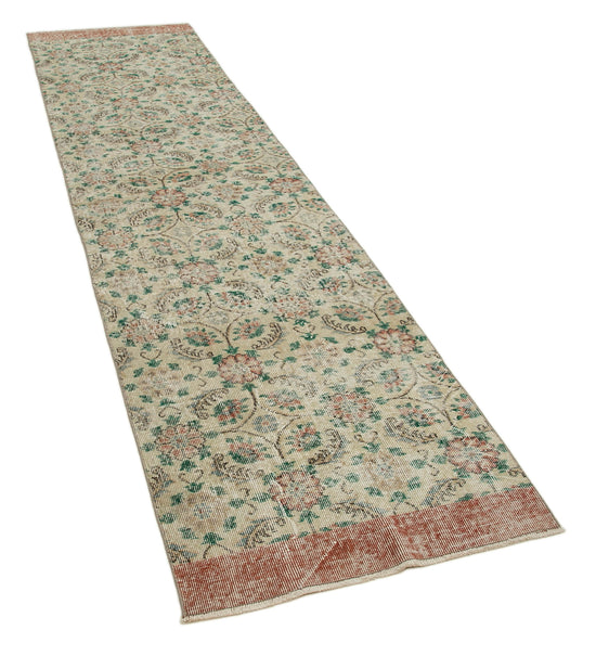 3x10 Beige Overdyed Runner Rug - 34272
