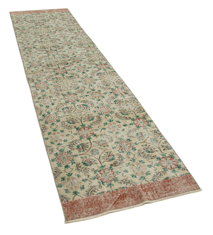 3x10 Beige Overdyed Runner Rug - 34272