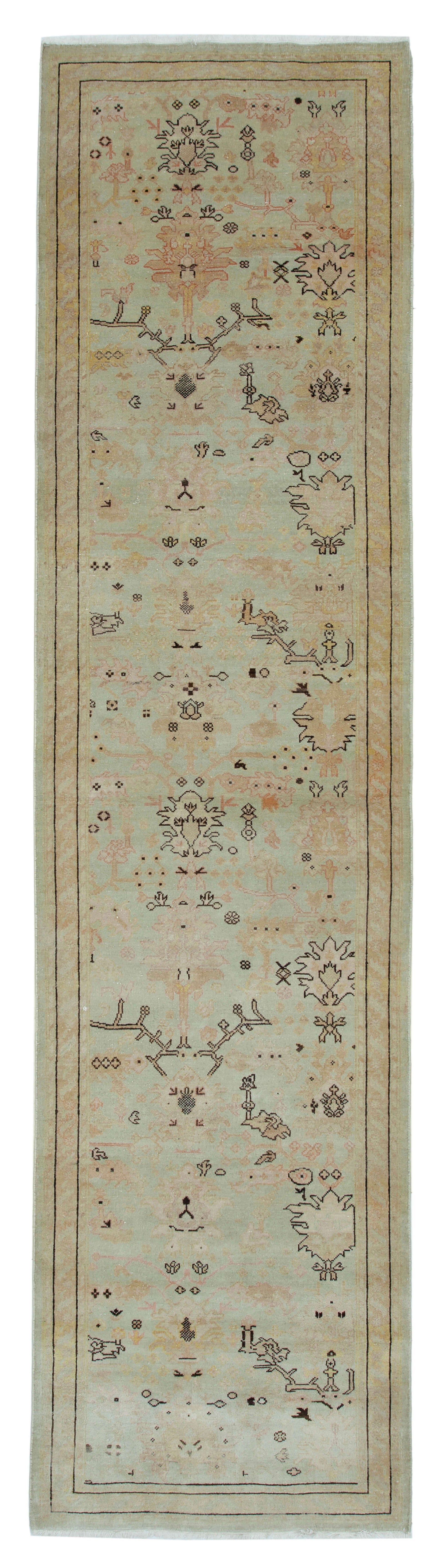 3x12 Beige Oushak Runner Rug - 34387