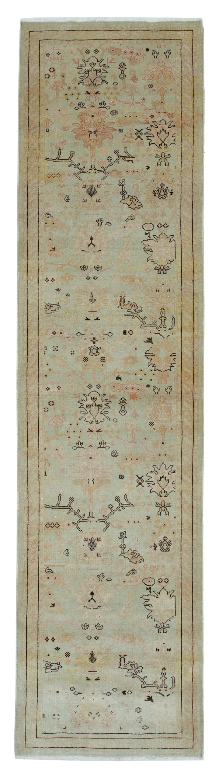 3x12 Beige Oushak Runner Rug - 34387