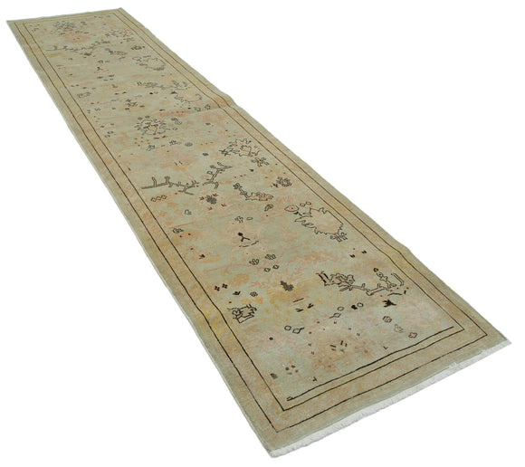 3x12 Beige Oushak Runner Rug - 34387