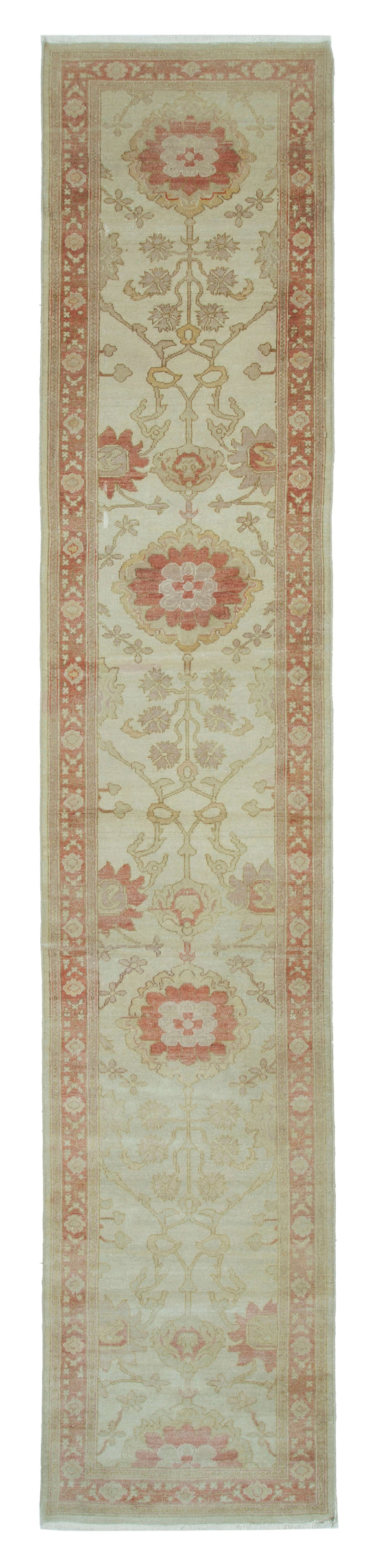 2x13 Beige Oushak Runner Rug - 34396