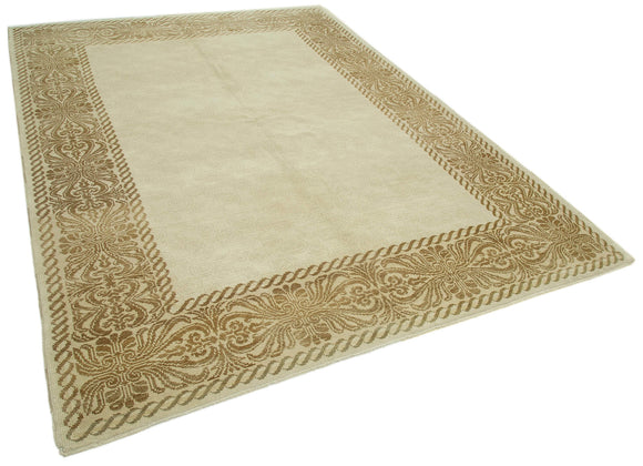 7x10 Beige Oushak Rug - 34434