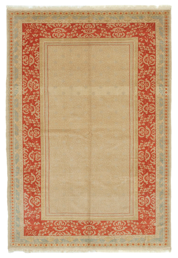 6x8 Beige Oushak Rug - 34435