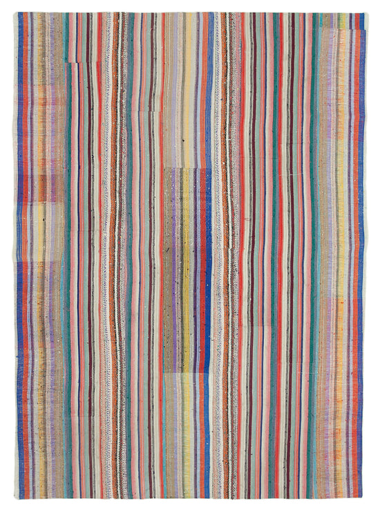 7x10 Multicolor Kilim Patchwork Rug - 34446