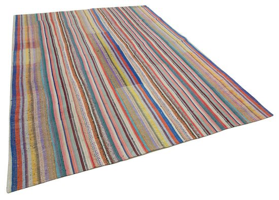 7x10 Multicolor Kilim Patchwork Rug - 34446