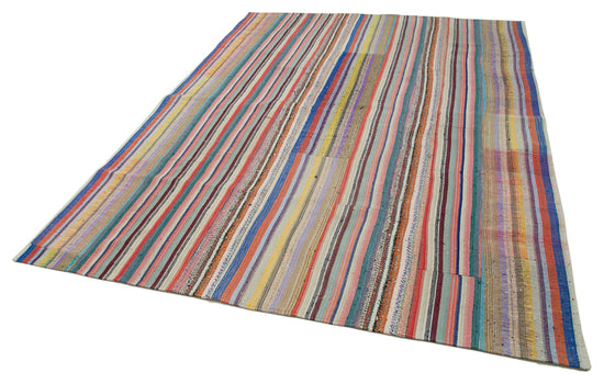 7x10 Multicolor Kilim Patchwork Rug - 34446